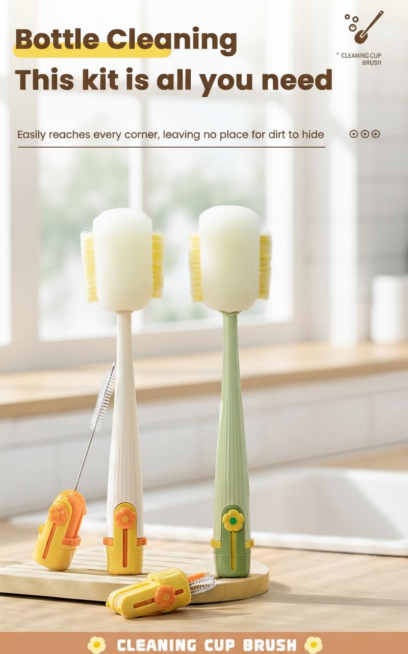 Multifunctional 5-in-1 Bottle Brush – Great for Cleaning Cup Lids & Home Kitchen Chores Multifunctional 5-in-1 Bottle Brush – Great for Cleaning Cup Lids & Home Kitchen Chores