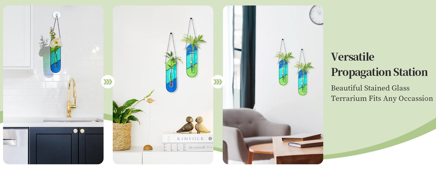 Stained Glass Propagation Wall Hanging: Spring Propagation Station Planters for Window Decor - Propagation Tubes Terrarium Unique Plant Lover Gift Stained Glass Propagation Wall Hanging: Spring Propagation Station Planters for Window Decor - Propagation Tubes Terrarium Unique Plant Lover Gift