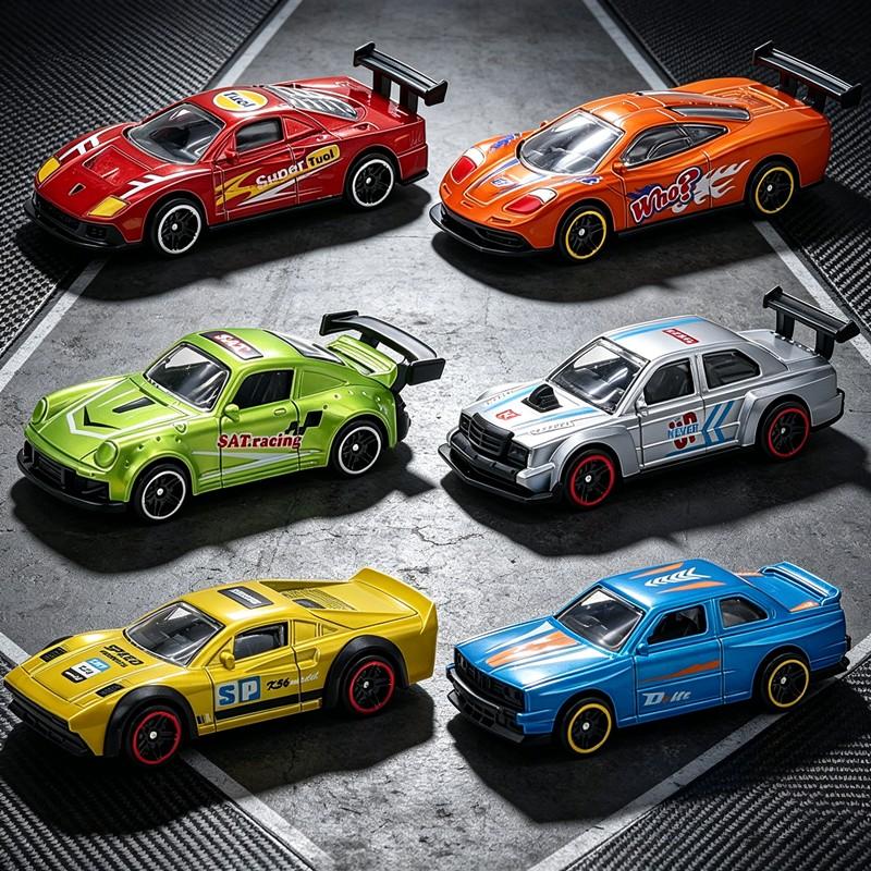 6-Piece Alloy Race Car Toy Set, Collectible Model 1:64 Scale, Rally Simulation, Vibrant Mini Metal Cars, Perfect for Party Gifts