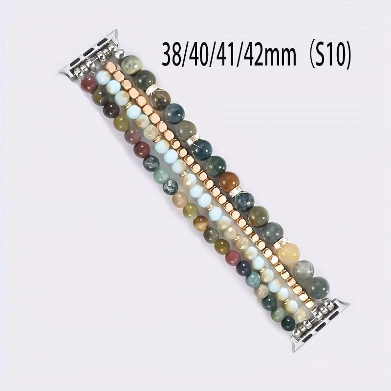 Elegant Synthetic Stone & Crystal Glass Elastic Strap for Apple Watch 38-49mm, Women's Jewelry Band Compatible with All Models, Watch Straps, Smart Watch Accessories