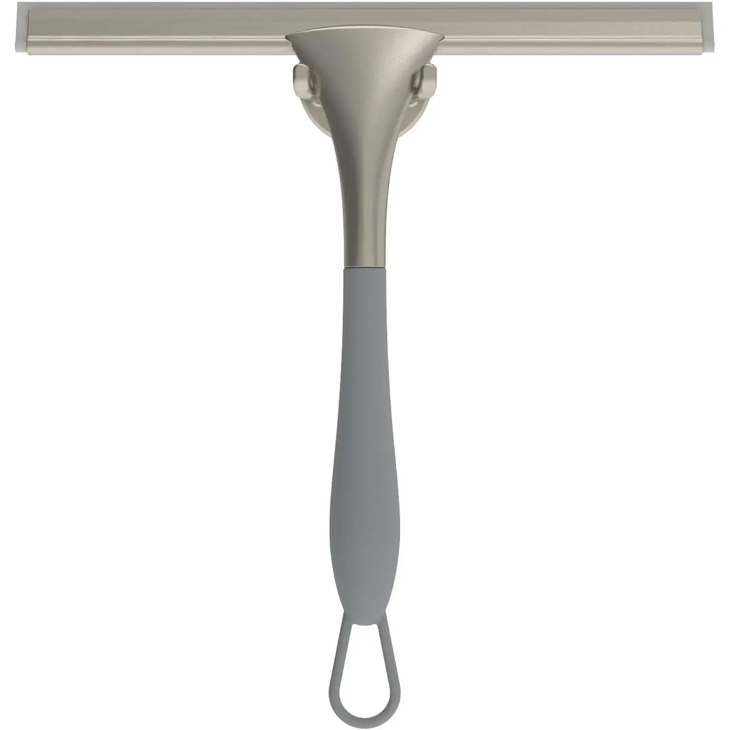 17500 Soft Grip Shower Squeegee, 10-Inch Rubber Blade, Grey/Nickel