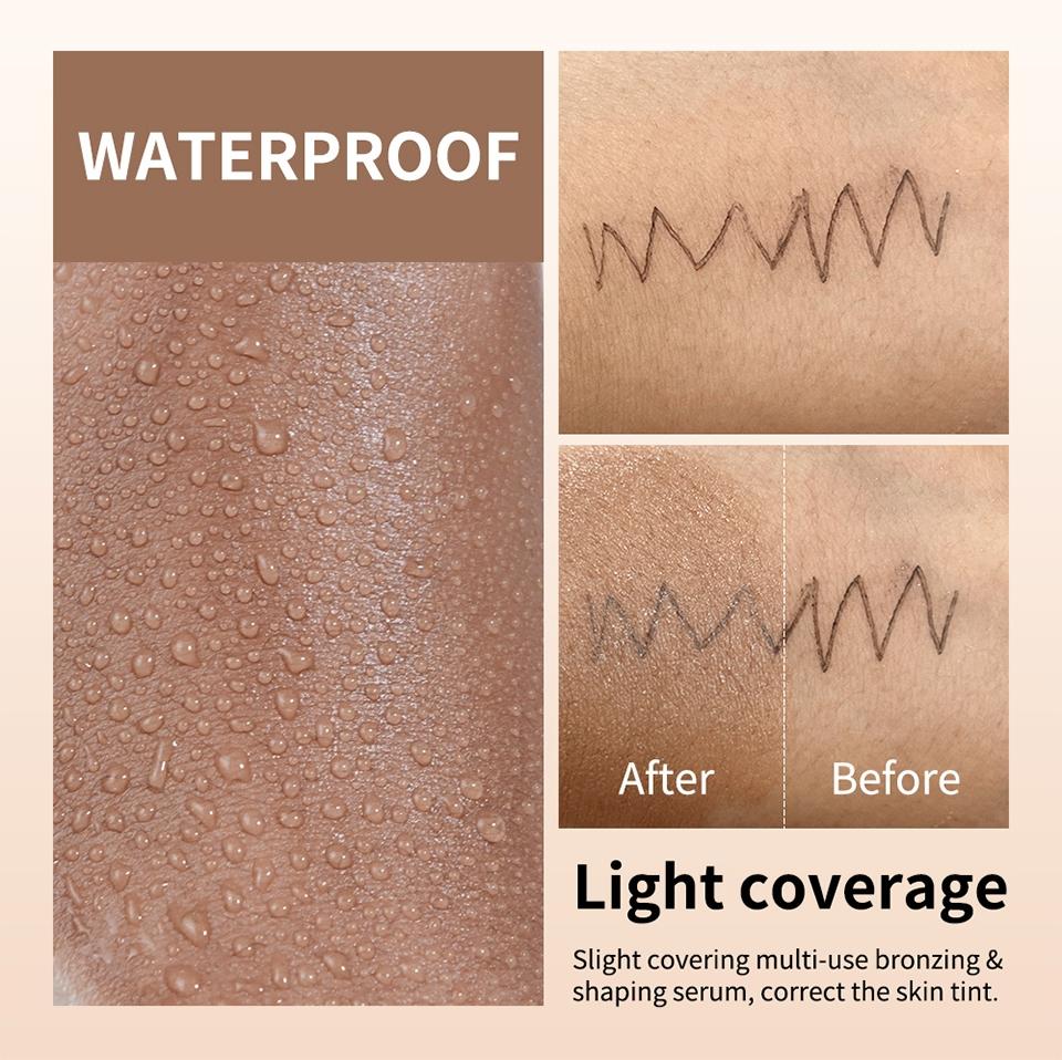 Available in 4 shades, all-in-one contouring and highlighting, liquid contouring, natural contouring, long-lasting contouring, with applicator brush, bronze contouring, dual-ended contouring