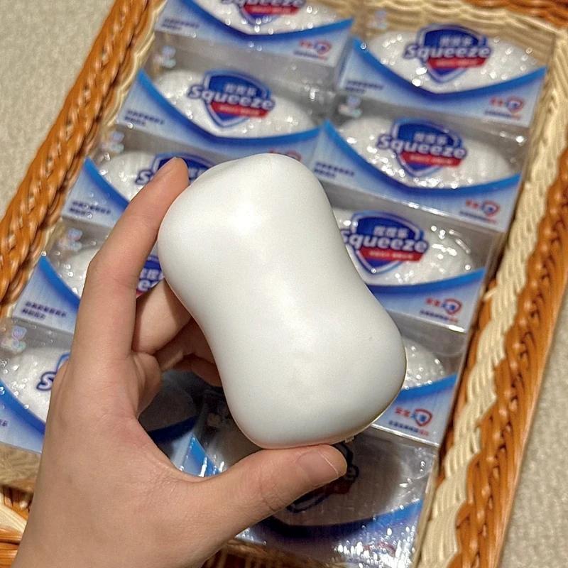 Fake White Soap Squishy Slime Cube Soft Slow Rising Sensory Toy Stress Relief Fidget Tool Home Office Room Decoration Festival Gift for Teens Adults