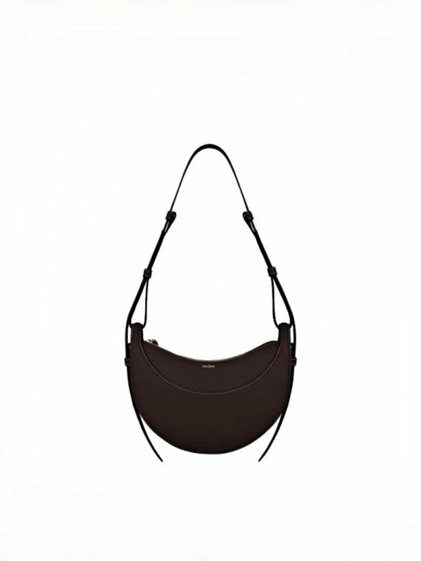 Style Unique Design Half Circle Bag, Minimalist Crescent Saddle Bag, Soft Leather Texture, Crossbody or Underarm, Women's Bag