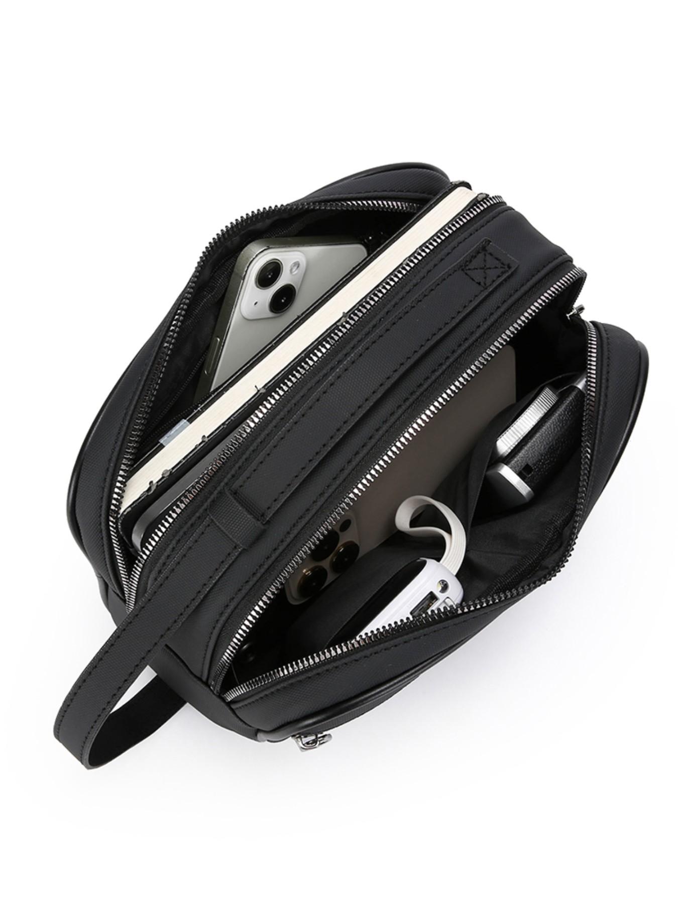 Men's Oxford Wash Bag, Lightweight Durable Shaving Storage, Portable Travel Makeup Bag, Travel Cosmetic Bag, Multi-Layer Business Trip Organizer, Fitness Camping Use