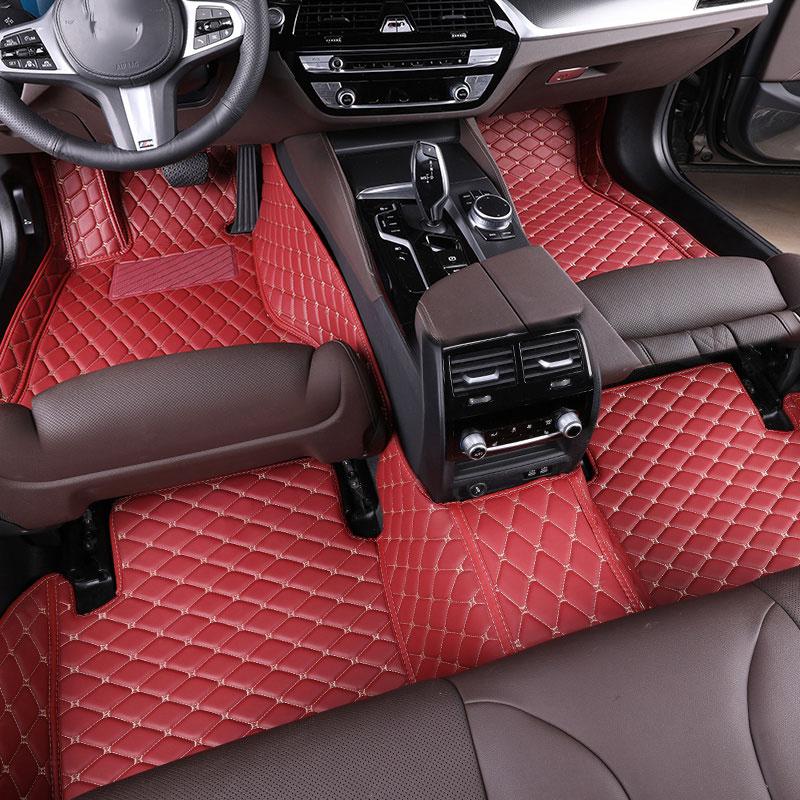 Car floor mats are suitable for Nissan Juke、Pathfinder R51、March、Tiida、Qashqai、d40、Versa、Kicks、Patrol、X Trail T32、Note E12、Teana j32, PU leather car floor mats, wear-resistant and anti slip mats, car interior accessories, not sold in the UK