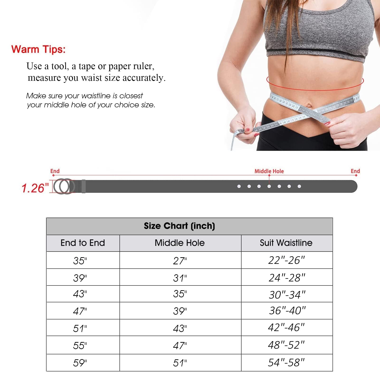 JASGOOD Women Leather Belt Fashion Soft  Faux Leather Waist Belts For Jeans Dress with Double O-Ring Buckle Halloween