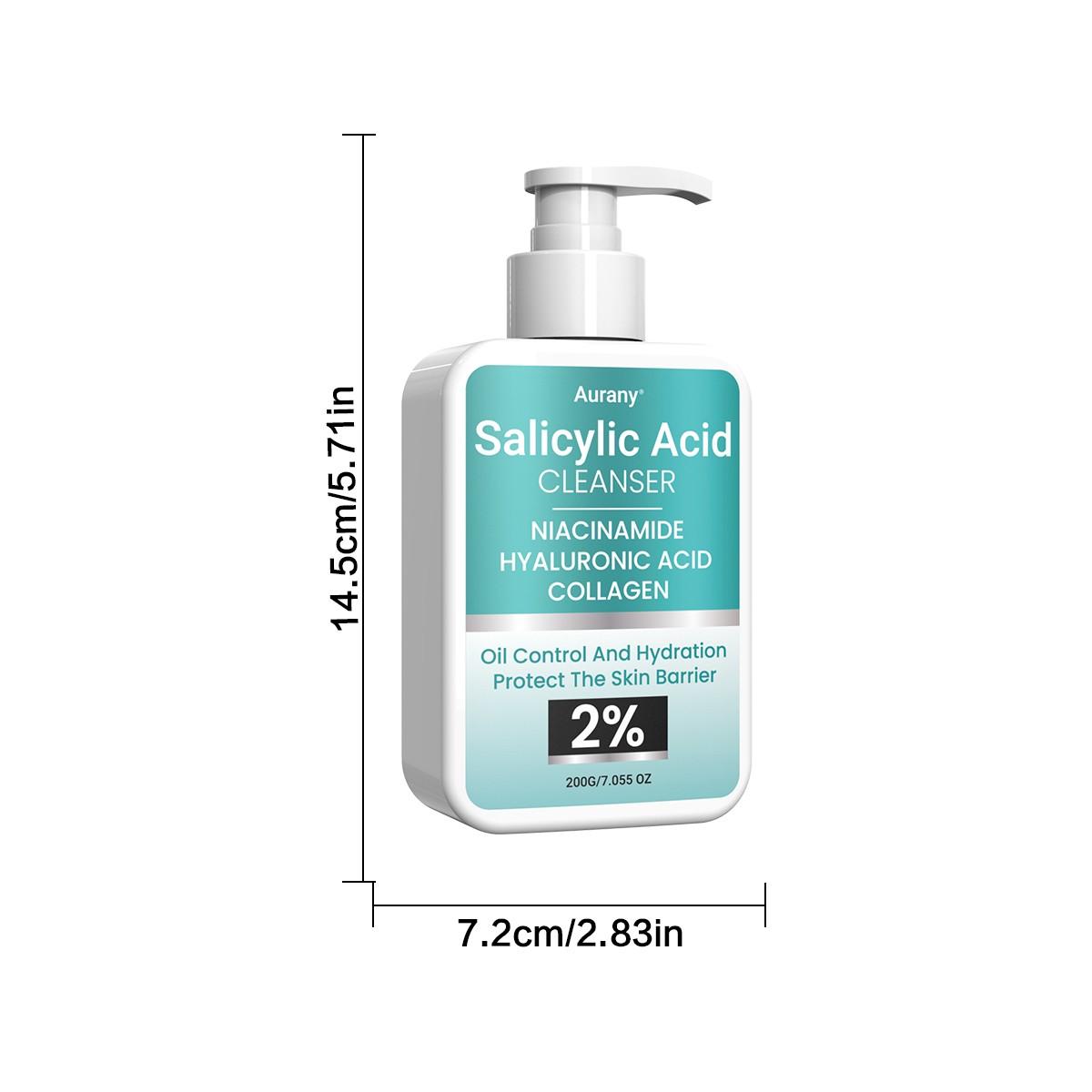 Salicylic Acid Cleanser,Acial Cleanser,Facial Cleansing,Foaming Face Wash, Helps Clear & Prevent Acne Breakouts, Oil Free, Excess Oiloil Control And Hydrationprotect The Skin Barrier,Brightening & Even Skin Tone,Glowing Complexion Face Wash-200g