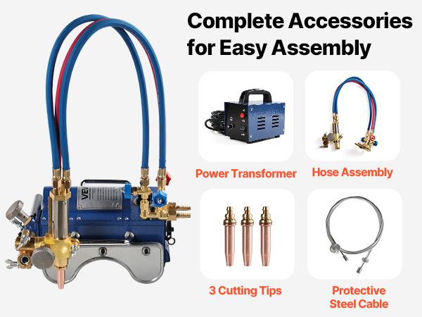 VEVOR Electromagnetic Gas Pipe Cutting Machine, 2-30/Min Automatic Pipe Beveler for 0.2-4 Thick Tube, Features 3 Tips Adjustable Angles, Torch Burner Beveler, Magnetic Gas Machine 110V CG2-11C