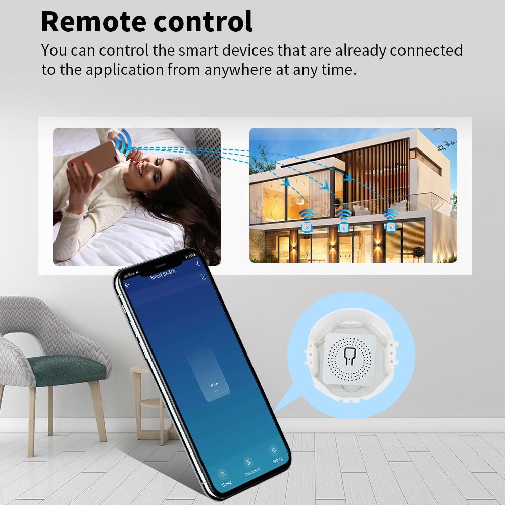 Doodle WiFi Smart Switch Compatible with Alexa and Google Home, Mini Size Suitable for Various Switches, Remote Control, Voice Control, Timer Function