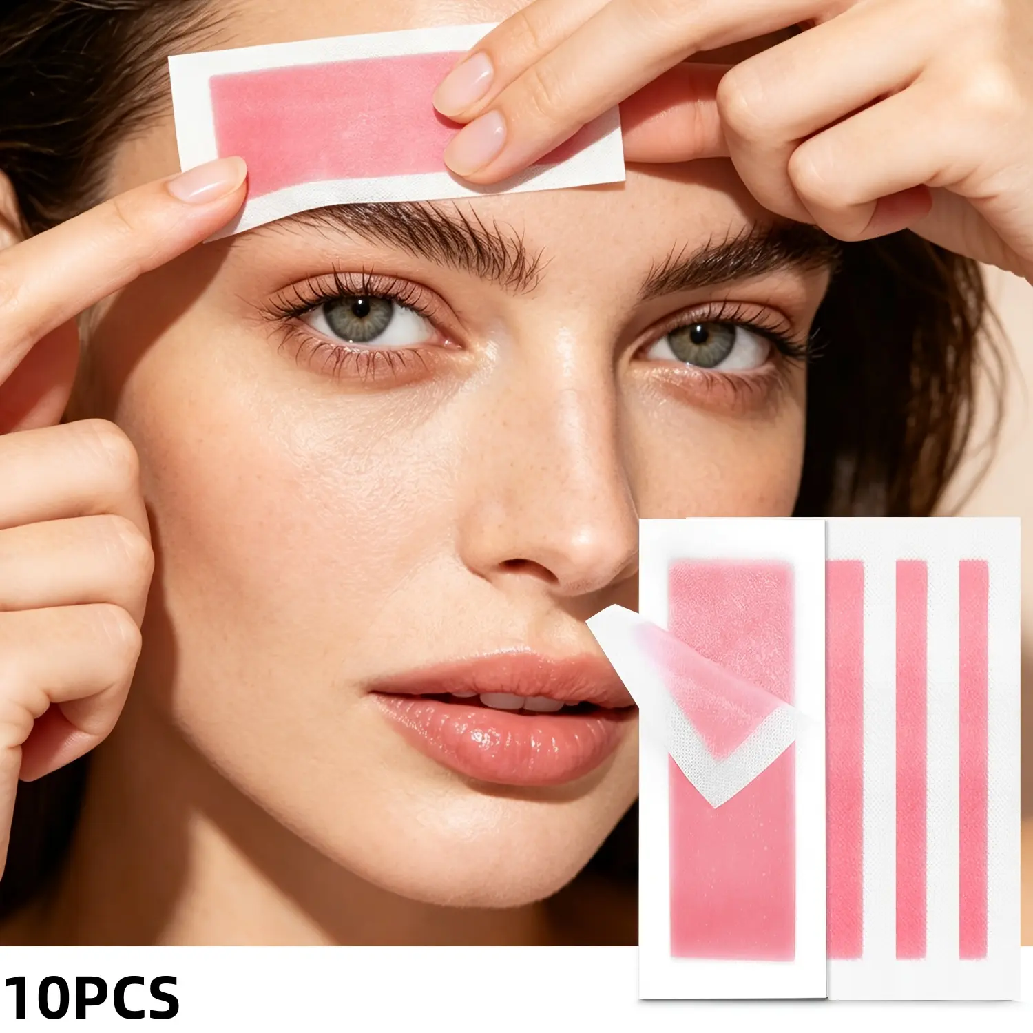 Rose Scented Hair Removal Wax Strips 10Pcs, Depilatory Wax Papers for Legs Armpits Lips Fingers, Unisex Home Body Hair Remover, Smooth Skin Gift, Body Waxing