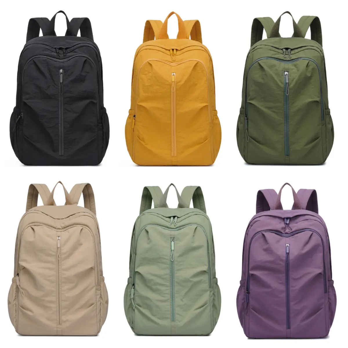 Unisex Lightweight Breathable Outdoor Backpack, 20-35L Large Capacity Polyester Bag with Curved Shoulder Straps & Breathable Back, Chic Plain Design for Hiking, Casual Commute, Everyday Essential