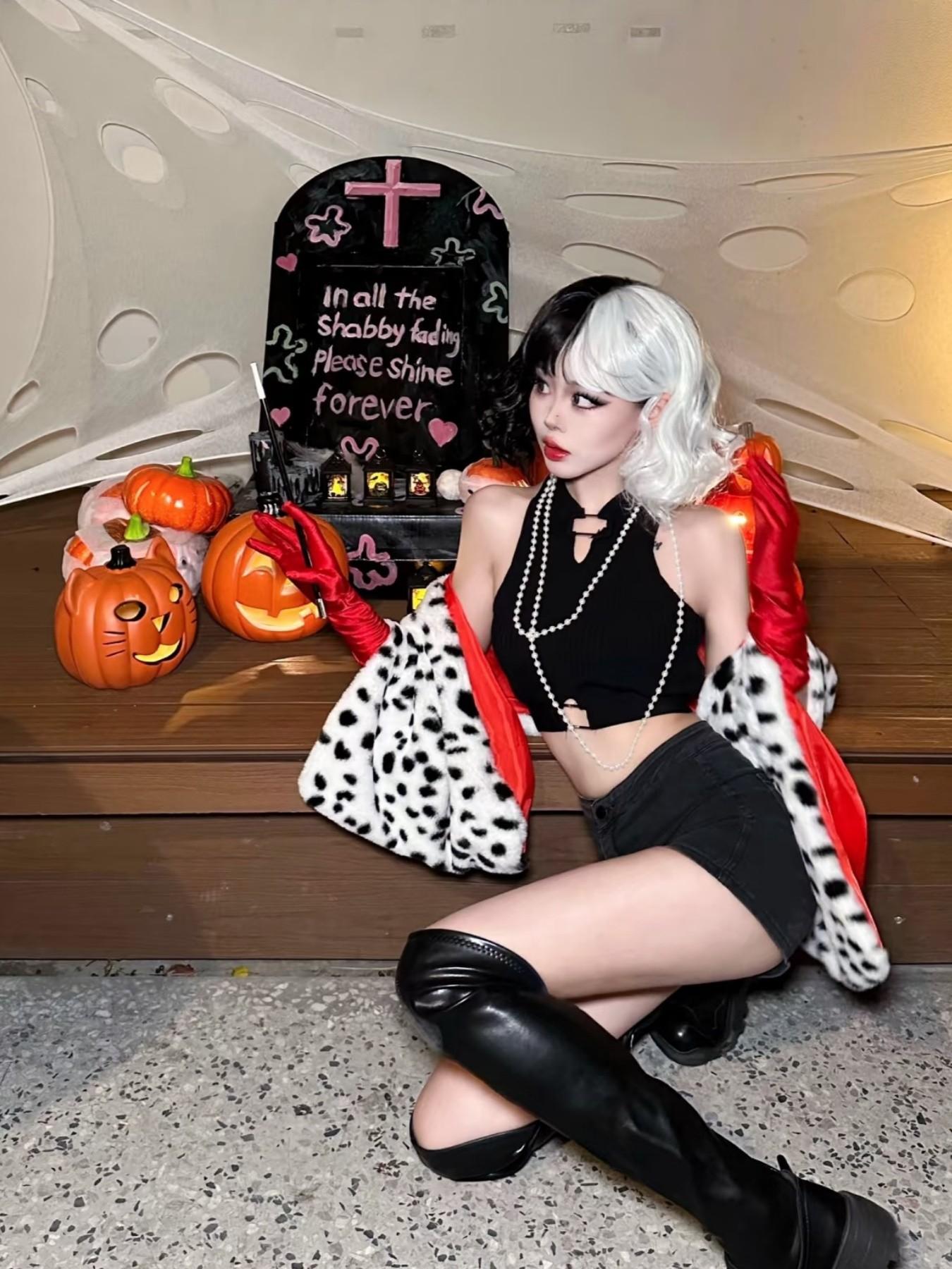 6-Piece Witch Costume Set, Fun Cosplay Props, Party Accessories, Summer New Arrival, Colorblock Design, All Seasons