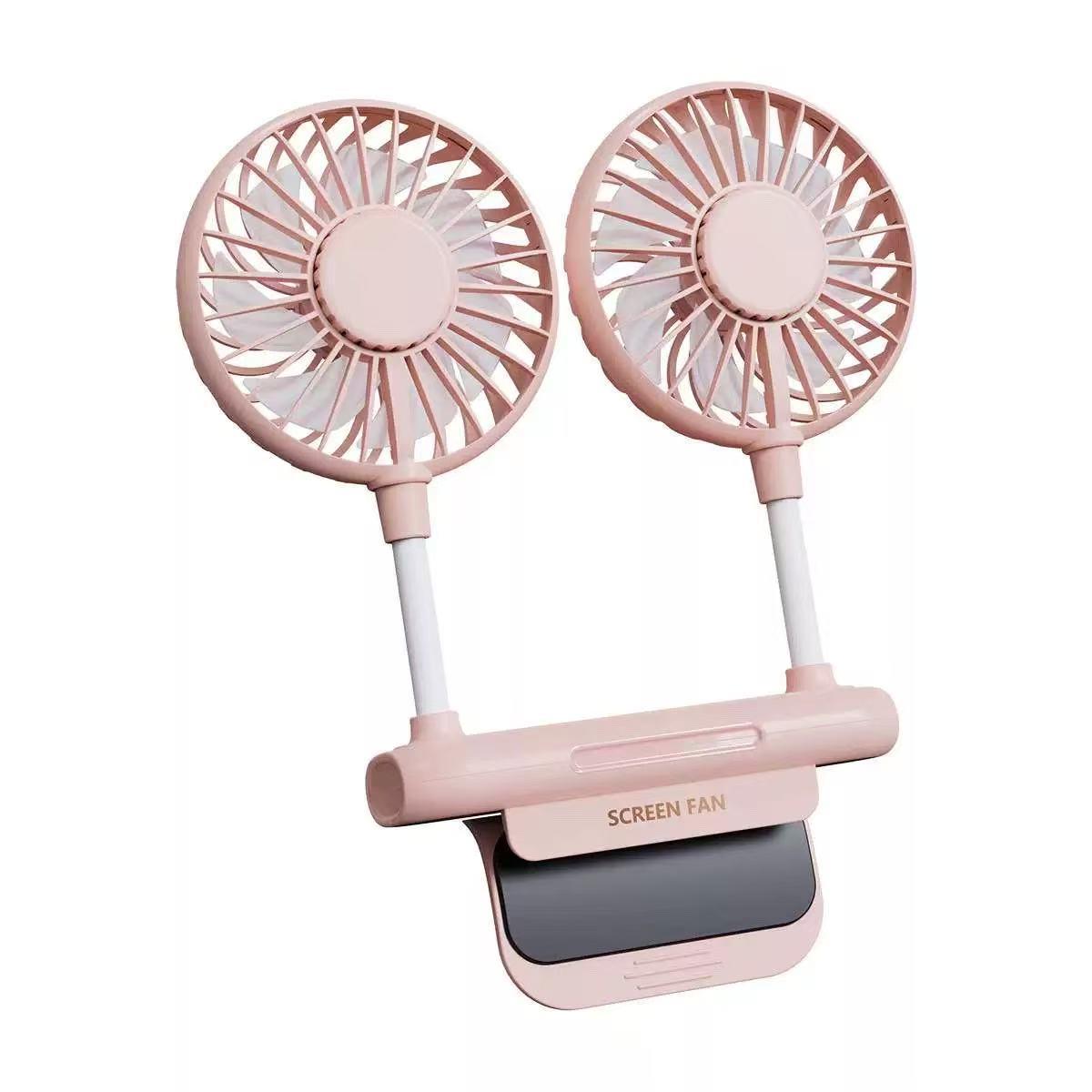 Desktop fan, monitor fan clip with 2 fan heads,3gear wind speed, office desk fan, USB powered cooling fan, quiet breeze, portable fan that does not take up space, suitable for laptops, games, homes, conferences, desktop computers