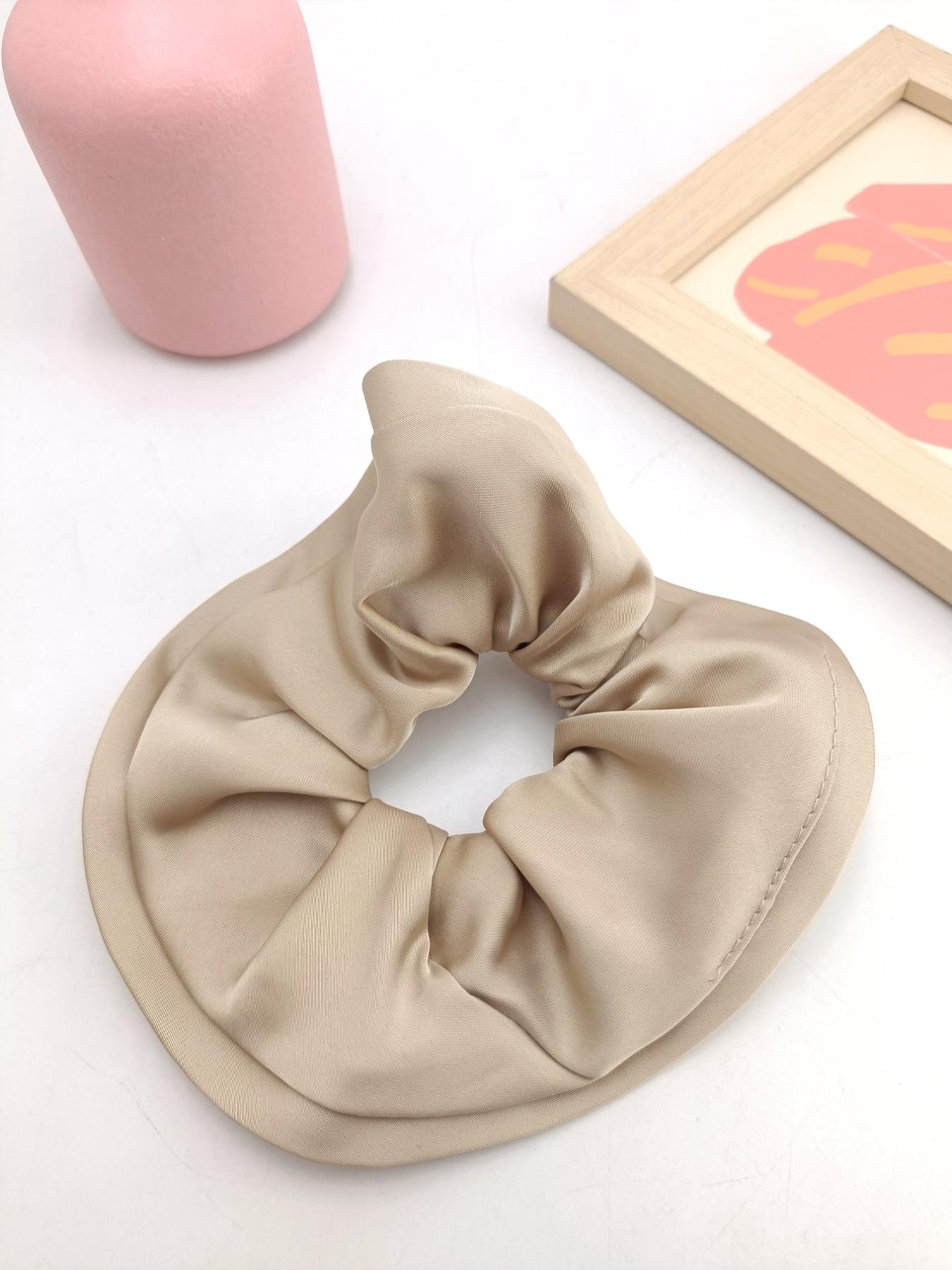 1PC 15cm Wood Ear Satin Double Layer Hair Tie, High Elasticity Secure Hair Band, No Pressure Hair Accessory, Daily Commute Fashion Item