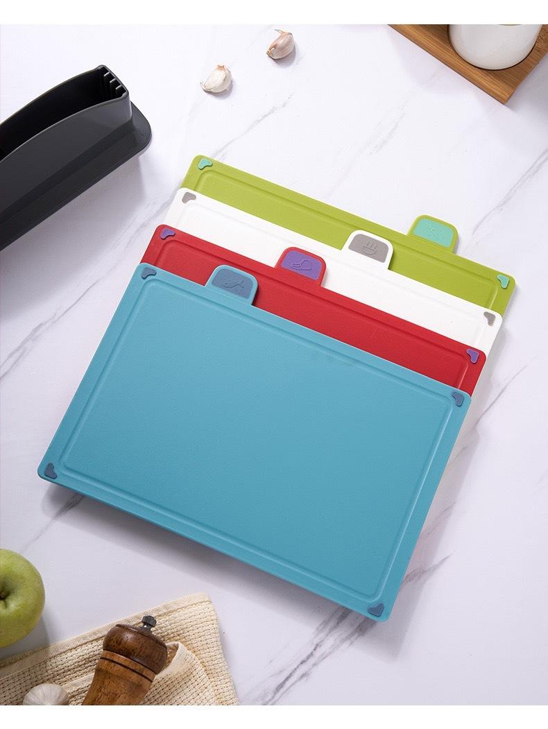 Color Coded PP Plastic Cooking Cutting Board Set Kitchen Multi Functional Chopping Boards for Fruits Vegetables Meat Dishwasher Safe Non Toxic