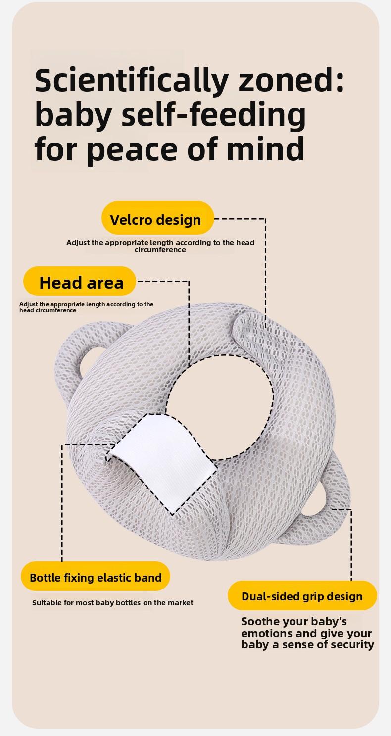 Langkes Baby Automatic Feeding Pillow Newborn Anti Spit Up Nursing Cushion Hands Free Bottle Holder for Infant Self Feeding Milk Bottle Fixing Support Multifunctional Baby Feeding Assistant