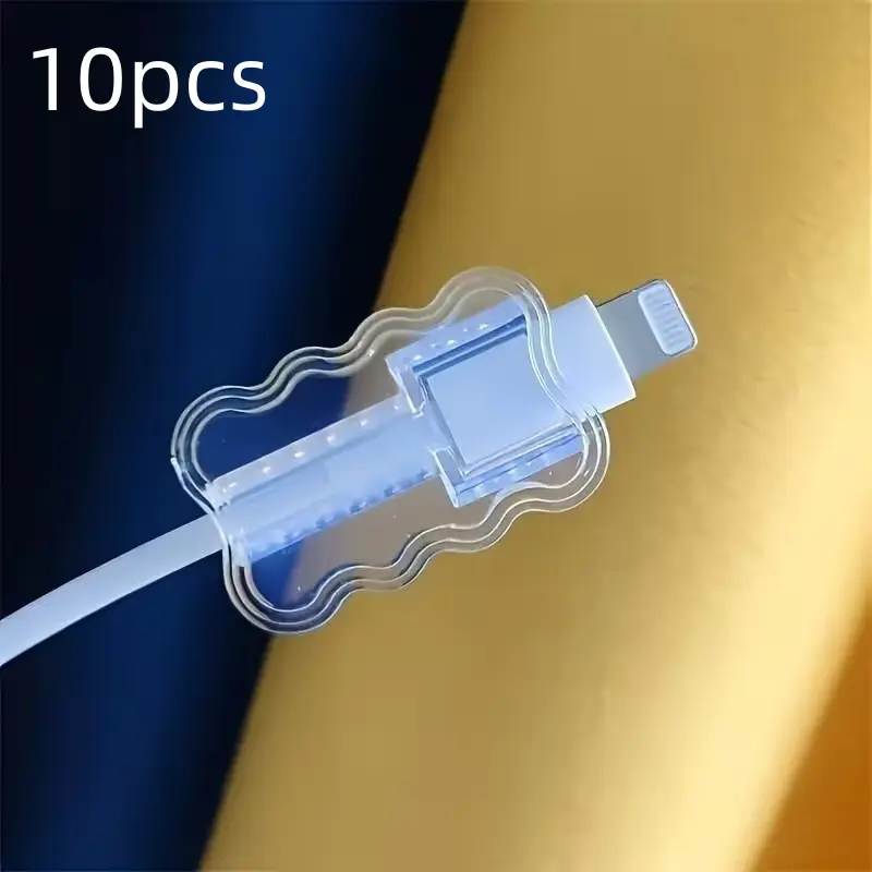 10-Pack High-Quality Flexible Tpu Wave Cable Protectors, Durable Cable Guards, Strong Protection for Phone Data Cables, No Battery Included