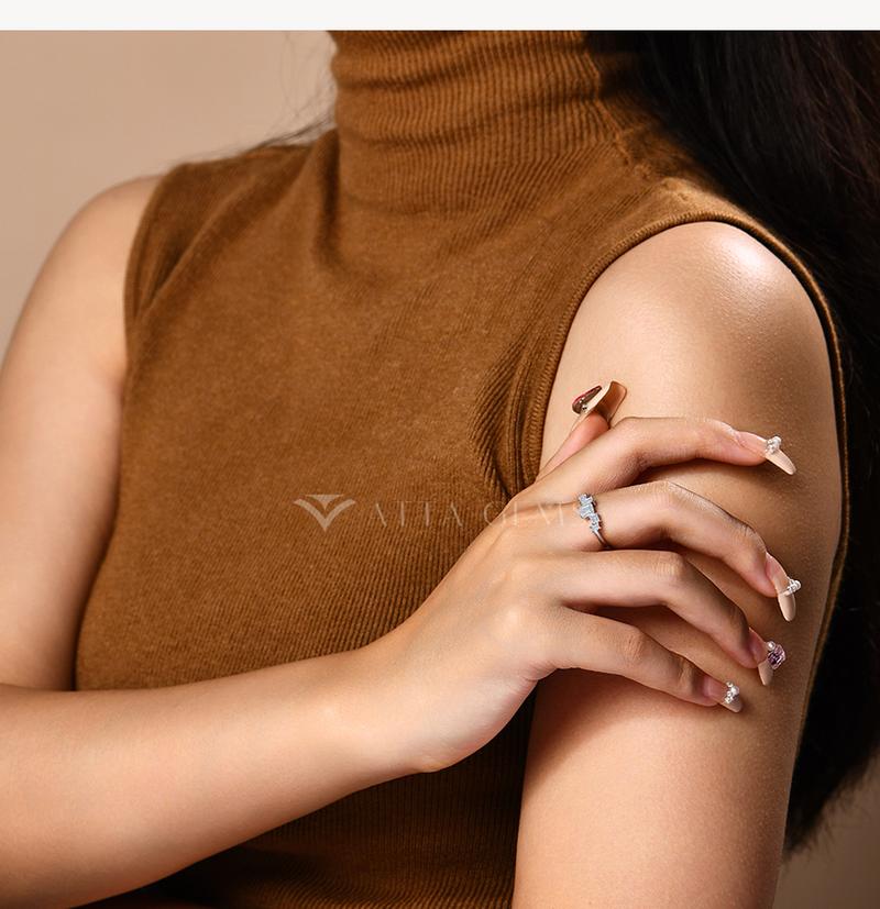 5*4mm Synthetic Moissanite Ring Simple Daily Wear Birthday Present Fine Jewelry R167