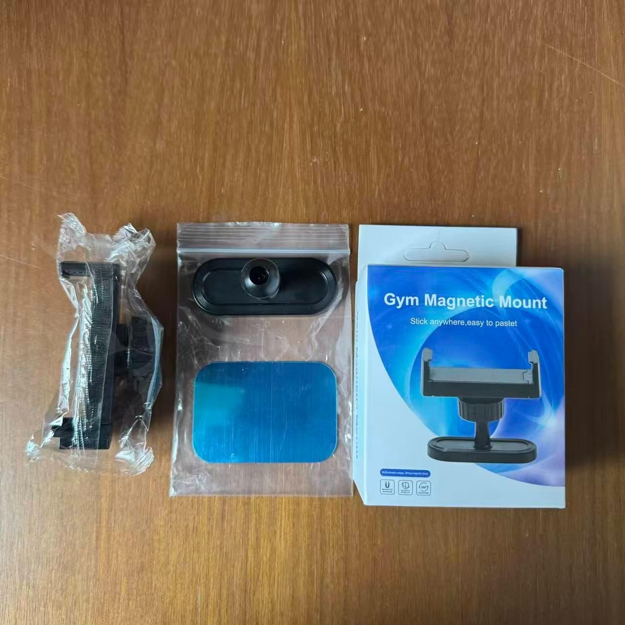 Magnetic Gym Phone Holder, 360° Rotating Strong Magnet Workout Mount for Fitness Recording, Compatible with iPhone 17 16 15 14 13 12 & Android, Portable Gym Essentials for Men Women