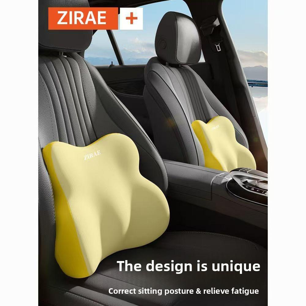 Car Neck Pillow Lumbar Support Set Memory Foam Backrest Cushion High Density Comfortable Headrest for Vehicle Office Home Use