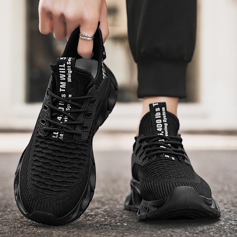 Men's Fashion Breathable Textile Anti-Slip Comfortable Thick Sole Soft Casual Outdoor Sports Shoes, Lightweight Easy Wear No Load