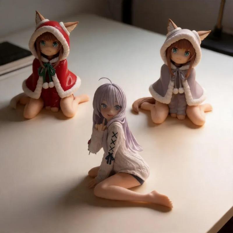 My Cat Is a Cute Girl Azuki & Wandering Witch Elaina Anime Figures - 10cm Car & PC Case Decoration Model Toy