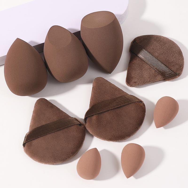 Makeup Tools Set for Women Summer Makeup, 9 Counts/set Including 6 Beauty Blender & 3 Makeup Powder Puffs, Soft Cosmetic Accessories for Contouring, Blending, Facial Detailing, Cosmetics Makeup Tool