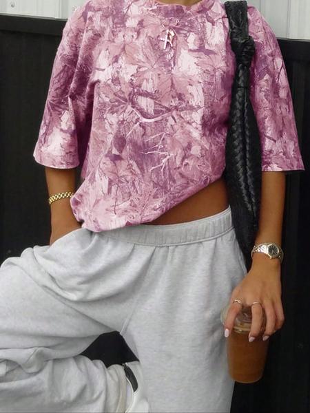 Women's All Over Print Round Neck Tee, Casual Camo Print Short Sleeve Crew Neck T-shirt for Daily Wear, Ladies Clothes for All Seasons, Top