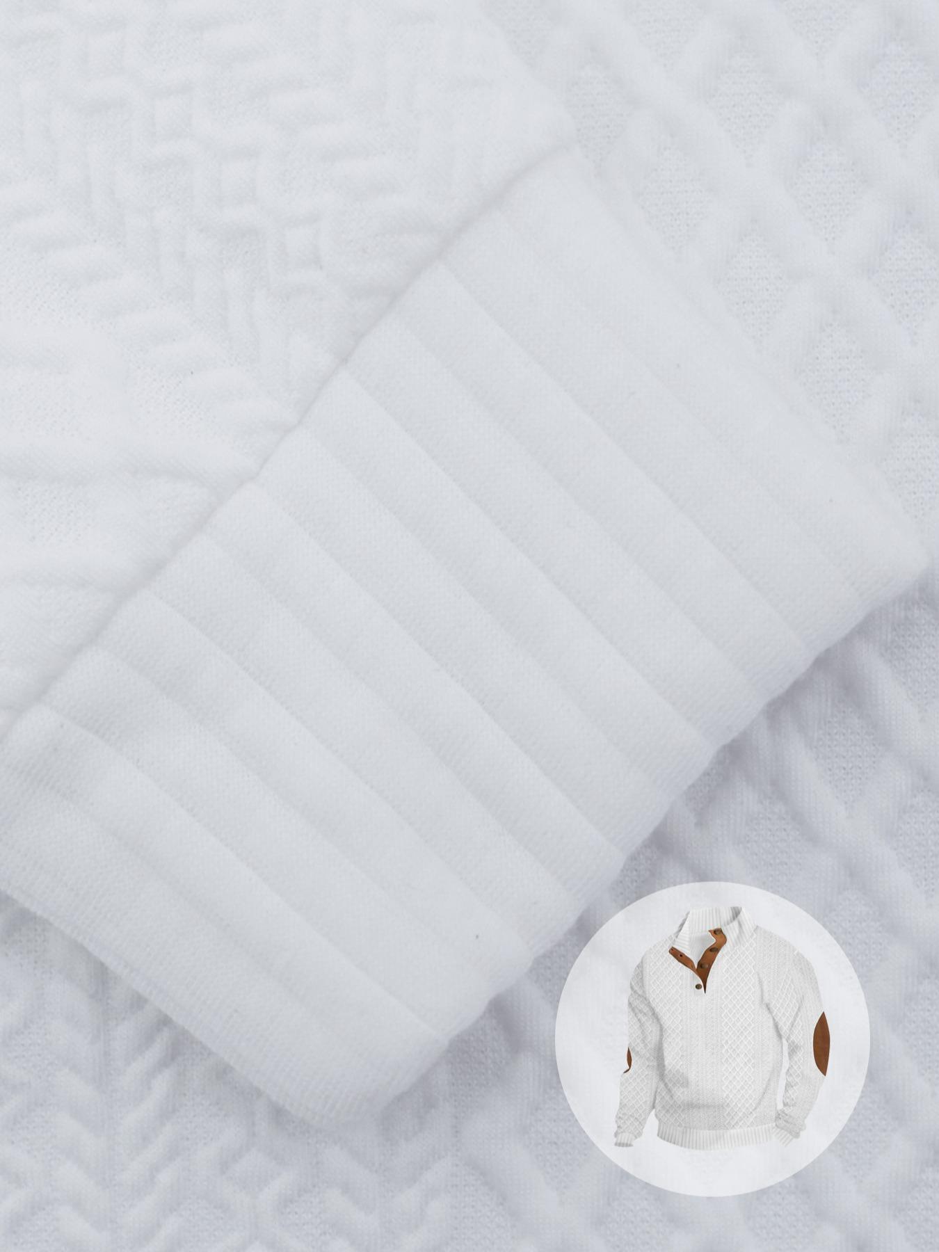 Men's Outdoor Letter jacquard Casual Pullover Tops, Quarter Button, Long Sleeve Stand Collar Fitted Pullover, Daily Wear, Polyester Fiber Material Knitwear, Street Style Casual Sporty Stylish Sweatshirt, Spring and Autumn Seasons.