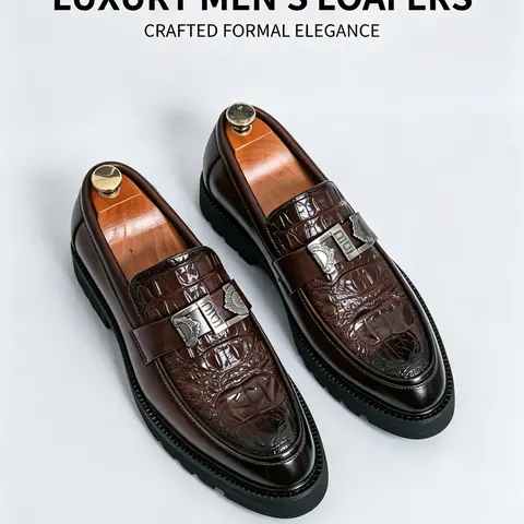 Men's Glossy Leather Oxford Shoes, Pointed Toe, Plain Design, Low Heel, Non-Slip Rubber Sole, All Seasons, Office Work Shoe, Business & Wedding Wear, Footwear