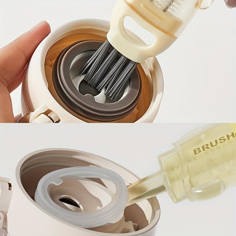 1pc Rabbit-Themed 4-in-1 Multifunctional Cleaning Brush - Plastic, Reusable with Handle for Kitchen, Cup, Bathtub, and Bottle Cleaning, Gap Detailing, No Electricity Needed, Bottle Cleaner Brus