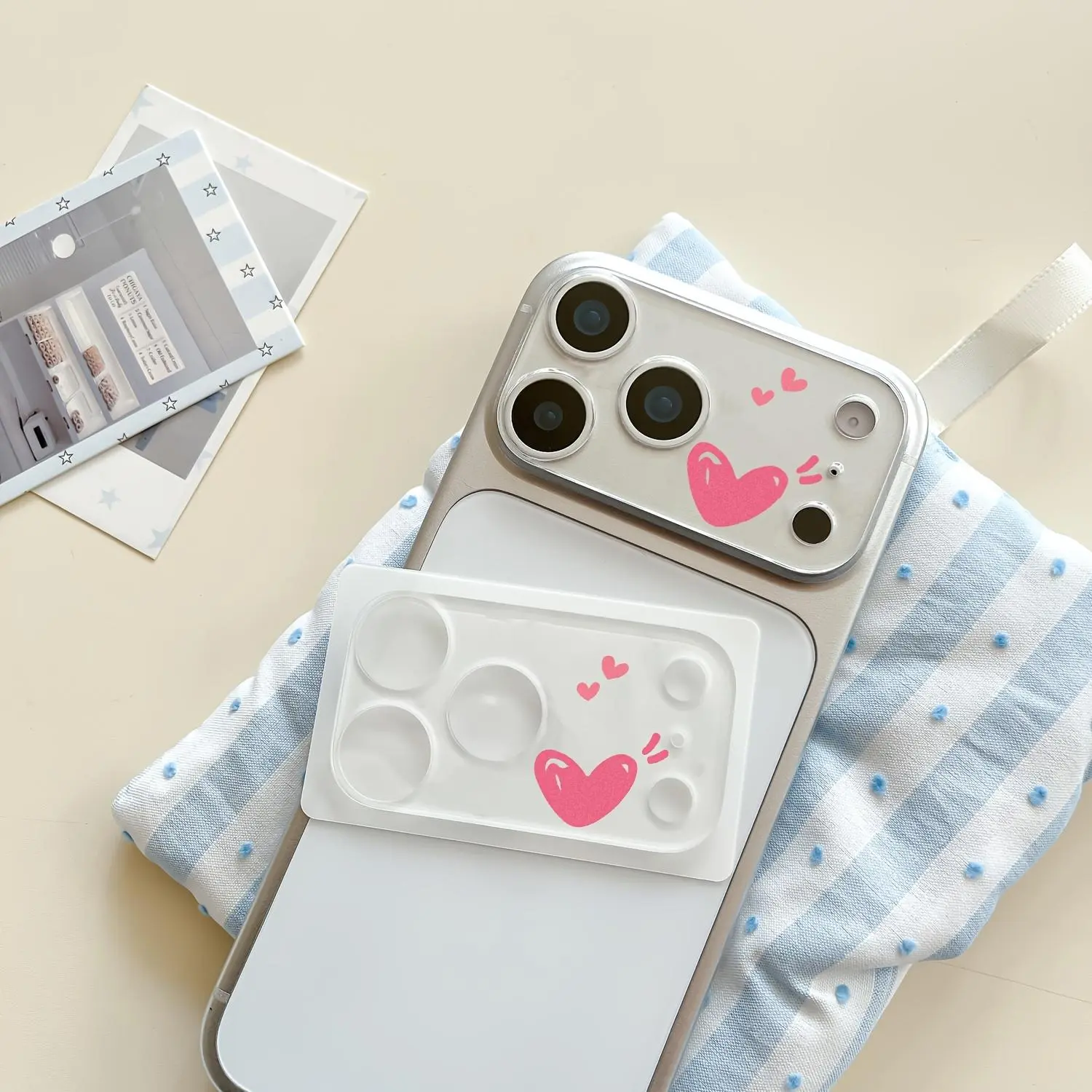 Pink Heart Tempered Glass Camera Lens Protector, Mobile Cell Phone Accessories for iPhone 17 Pro-17 Pro Max, Smartphone Camera Accessories