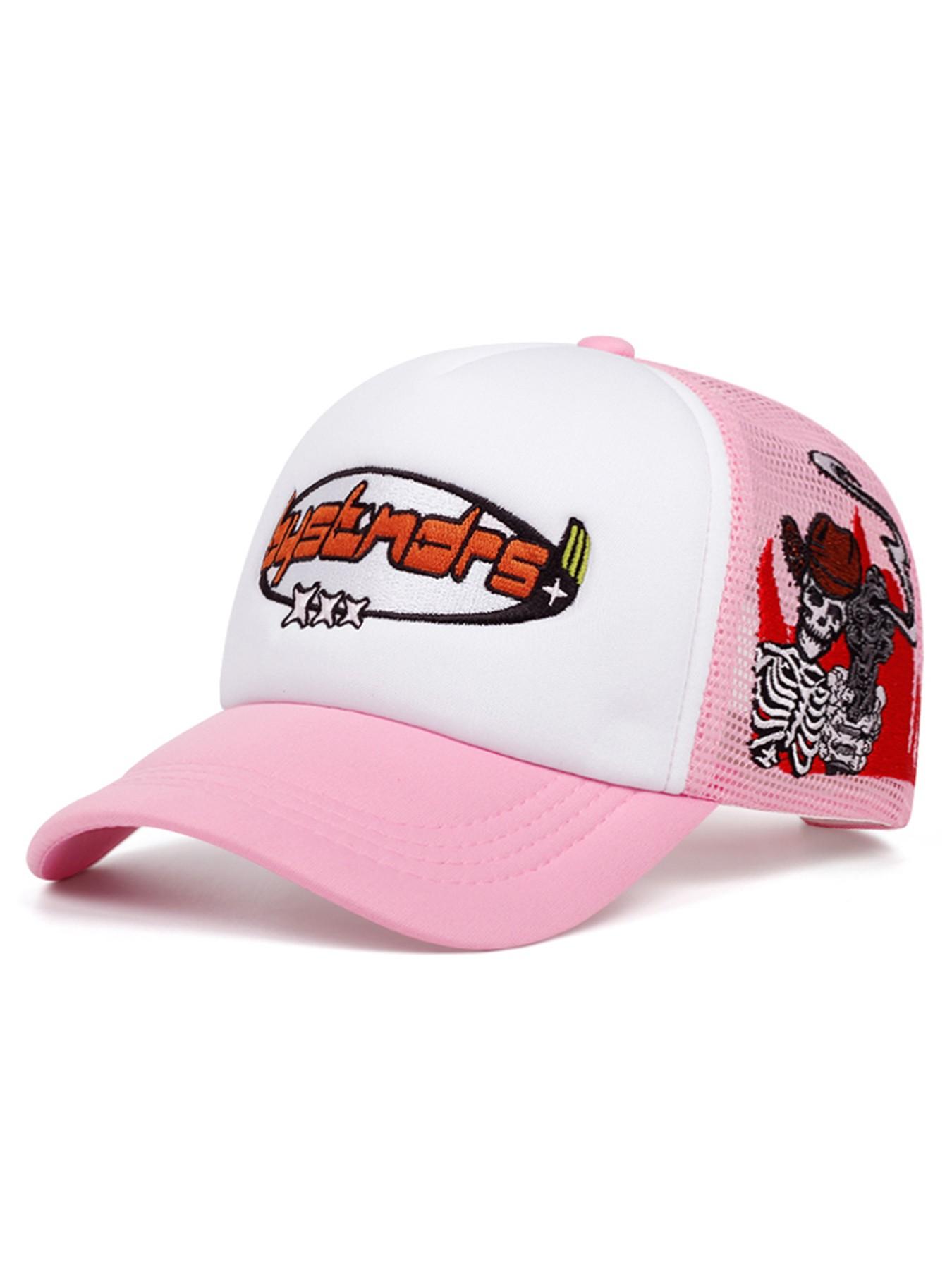 2026 New Personalized Breathable Mesh Hat Three Star Skeleton Gunner Embroidered Trucker Hat Baseball Hat Street Fashion Creative Hip Hop Hat Outdoor Leisure Sports Sunshade Hat Daily Commuting Decorative Hat Male and Female Skateboarding Hat