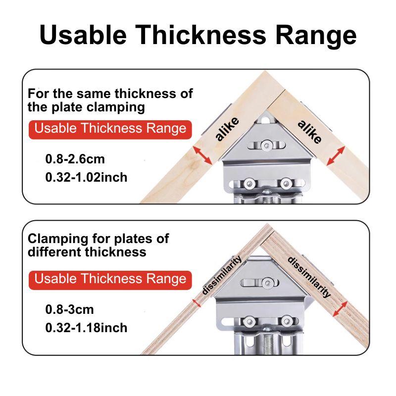IMBOT Stainless Steel Adjustable 90-degree Right Angle Clamp, Durable Self Locking Plate Design Fixing Clamp for Woodworking & Daily Use, Metal