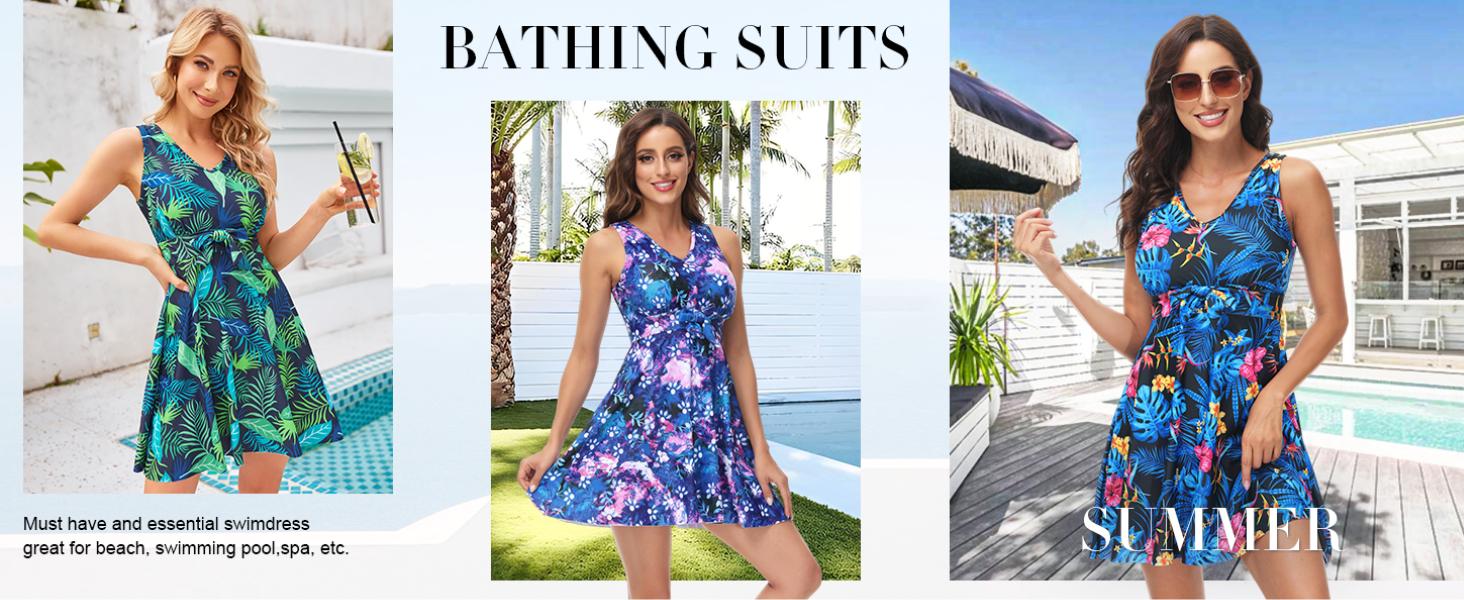 【S-2XL】Women's Two Piece Swimsuits Tummy Control Back Cross Flowy Tankinis Set Swimdress Bathing Suits with Boyshorts Swimwear Swimming Beach #TikTokShopBlackFriday SpringStatements