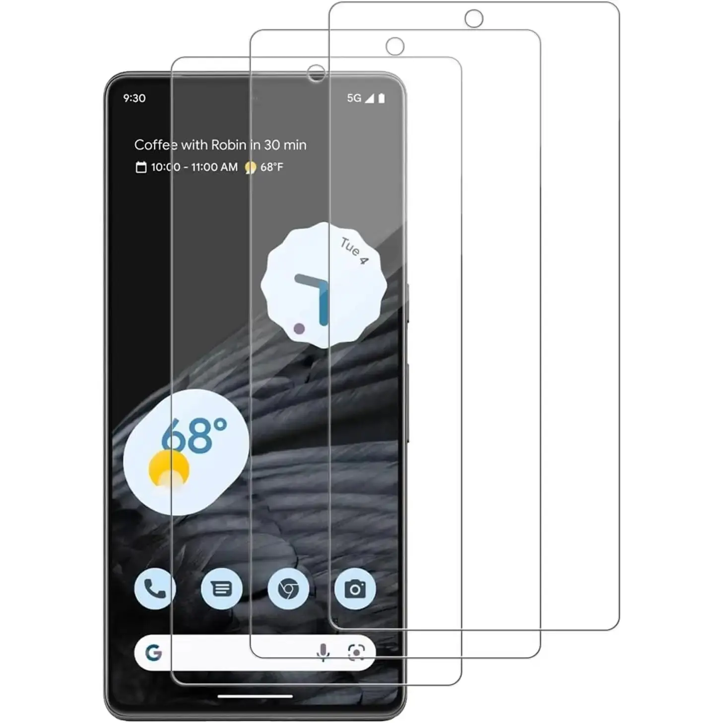 3 Pack for Google Pixel 6a / Pixel 7a Tempered Glass Screen Protector, Scratch-Proof, Bubble-Free,HD Transparent, 9H Hardness,Bubble Free,Case Friendly