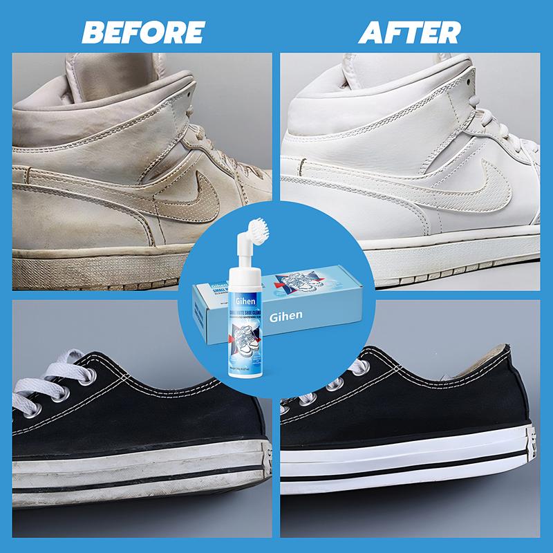 Gihen Shoe Cleaner Kits (9.17 oz), Water-Free Foam Shoe Cleaner with Shoe Brush and Shoe Cloth, Sneaker Care, Ideal for Footwear, Full Grain Leather, Rubber, and more Comfort Bedroom