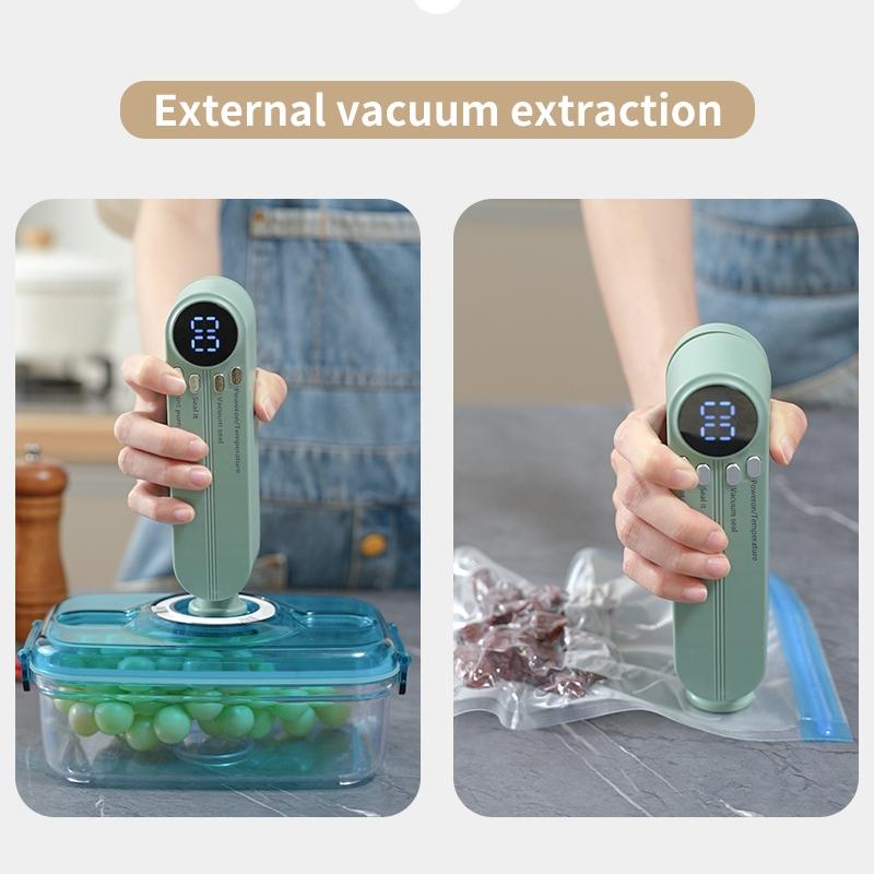 Portable USB Rechargeable Vacuum Sealer Machine, Multi-Functional Automatic Food Sealing System, 1200mah Battery, Includes 5 Bags