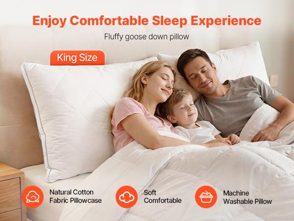 Bed Pillows for Sleeping, Set of 2, King Size Luxury Quality Hotel Pillows with Original Down Alternative Filling, Supportive and Fluffy, Bedding for Back, Stomach and Side Sleepers, White