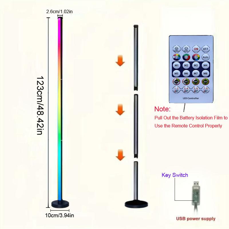 Smart RGB Gaming Ambient Light, Remote Control & USB Interface, APP Controlled, Tabletop Rhythm LED Lamp, Living Room Music Colorful Floor Lamp
