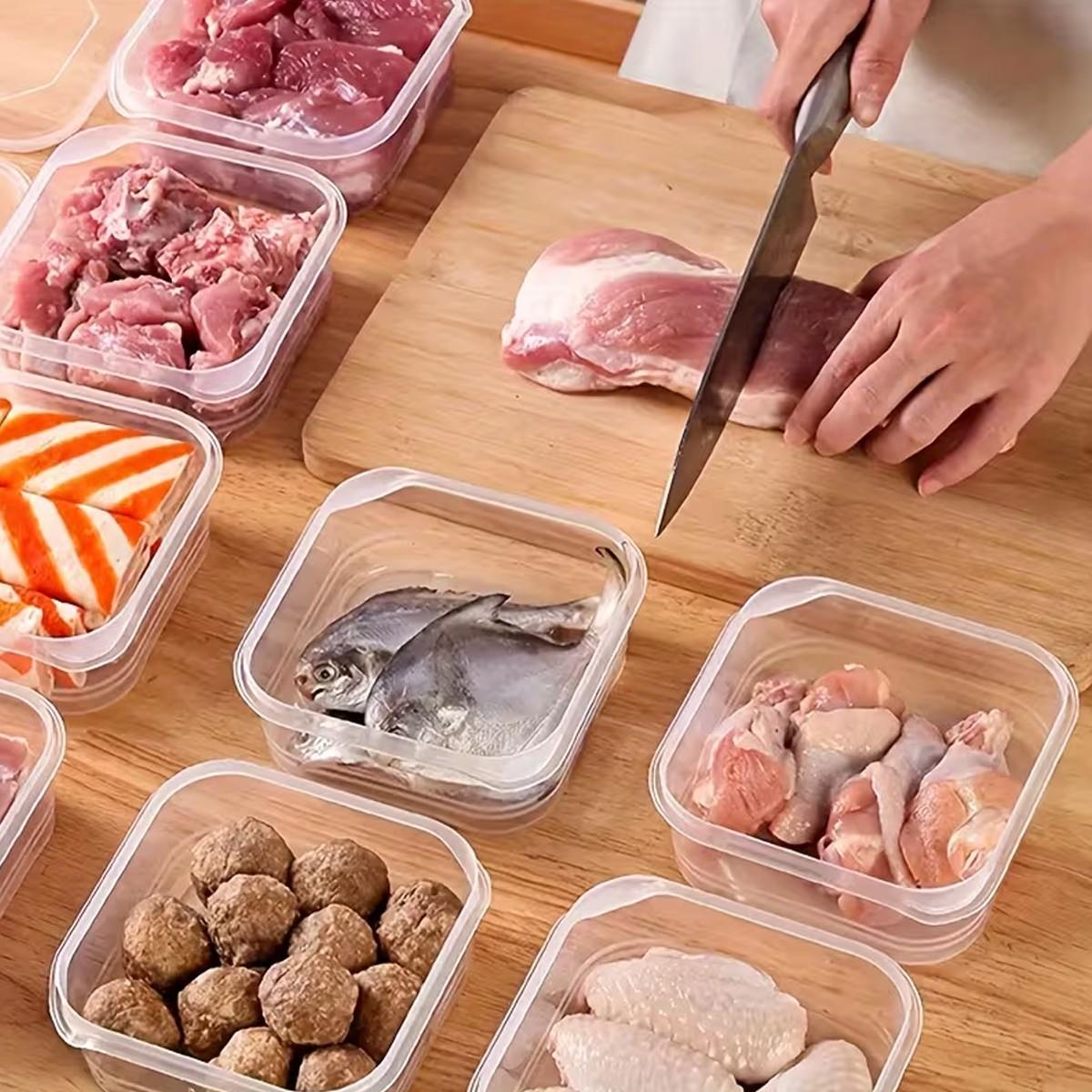 5/10/20pc reusable and stackable freezer food storage box with a sealed lid for leak prevention, suitable for grains, meats, fruits and vegetables. It can also be heated in a microwave oven and is the preferred choice for food storage in kitchens and outd