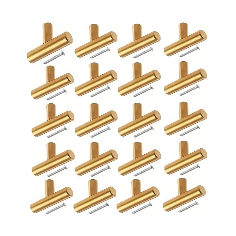 20PACK  Modern Rectangular Cabinet Knobs and Pulls Set, 50mm Single Hole Door Hardware Handles with Screws, Durable Metal Finish, Easy Installation