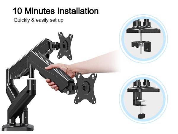 MOUNTUP 17"-32’’ Dual Monitor Mount for  Monitors, Holds 4.4-17.6 lbs, Full Motion Computer Monitor Stand