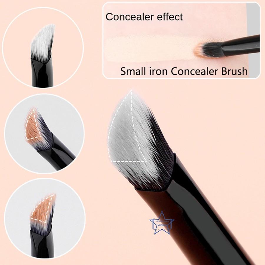 Small Iron Concealer Brush, Angled Cream Foundation Brush, Oblique Angled Triangle Makeup Tool, 1pcs Concealer Makeup Brushes