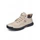 Men's Retro Outdoor Work Shoes, Hand-Stitched Mid-Top Casual Sneakers, Soft Sole Non-Slip Hiking Boots