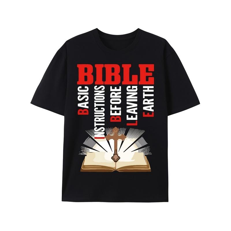 Men's Unisex's Bible Verse TShirt Round Neck Short Sleeve with Bible Design Cross Book of Revelation 3 1415 Bible Verse AllSeason Comfort FitRetro Casual Short-sleeved T-shirt with a Round Neck and Printed Pattern Suitable for Daily Commuting