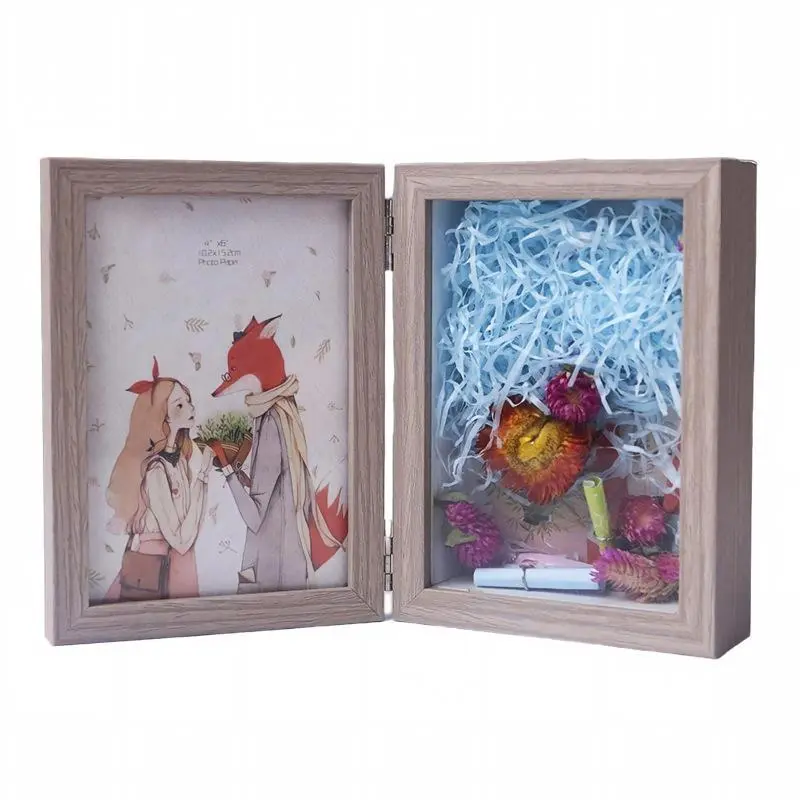 6 7inch Creative Photo Frame Birthday Gift for Couples, Commemorative Dried Flower Preservation Hollow Photo Frame, Handmade Eternal Flower Display Stand, Frame Design