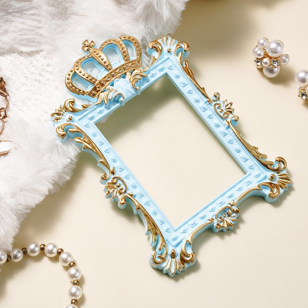 European Crown 3D Pattern Frame Decorative Item, Resin DIY Decoration, Multi-Color Options, Bathroom Accessory, Photo Prop, DIY Ornament