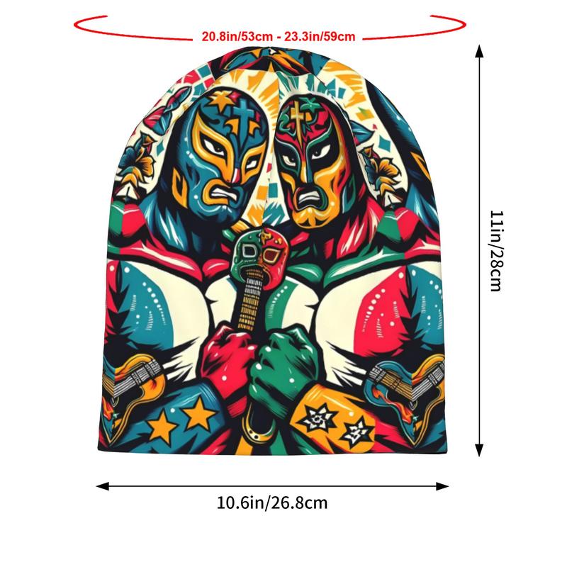 Mexican Wrestling Spring and Autumn Soft Hat Sports Hoodie Breathable Fitness Knitted Hat Warm Running Fashion Printed Graphic Hat Outdoor Sports Elastane BIIHUDU Brand Mexican Wrestling Spring and Autumn Soft Hat Sports Hoodie Breathable Fitness Knitted Hat Warm Running Fashion Printed Graphic Hat Outdoor Sports Elastane BIIHUDU Brand